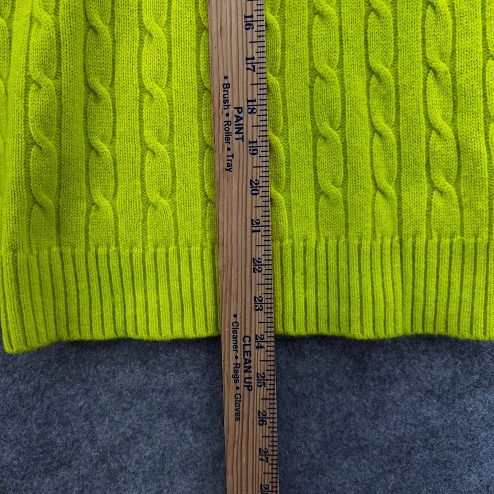 Vineyard Vines Women Cable Knit Sweater Size XS Bright Lime‎ Wool Cashmere Blend - Picture 6 of 7